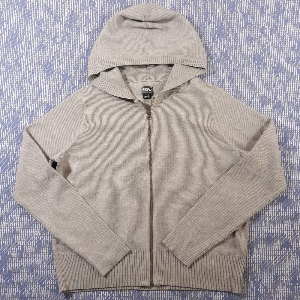 Eddie Bauer Hoodie Sweatshirt Womens XL Full Zip Viscose Blend Stretch Gray